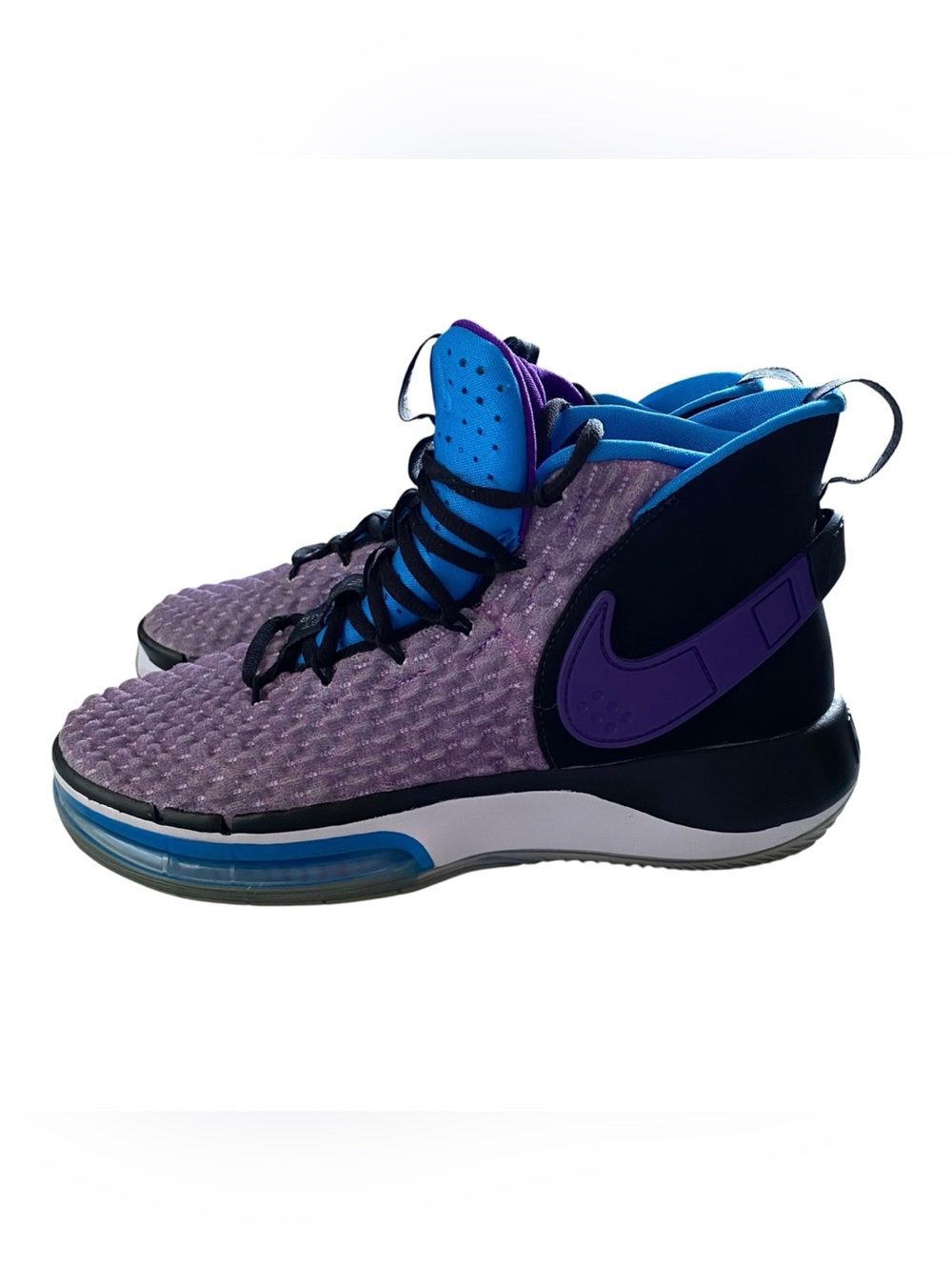 Nike AlphaDunk Huarache Flight Fab 5 Purple Blue Mens Basketball Shoes Size 9.5